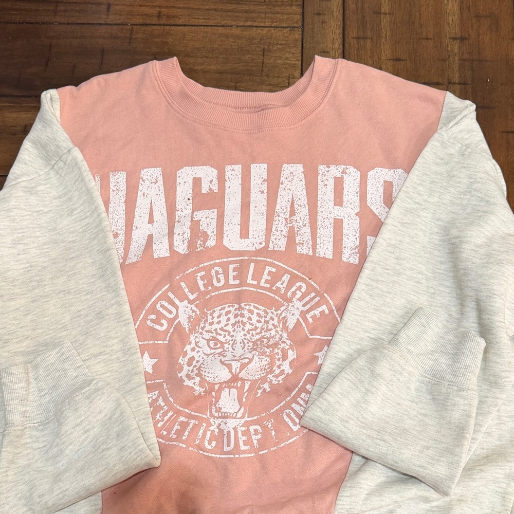 Zoe + Liv Pink and Gray Jaguars Sweatshirt